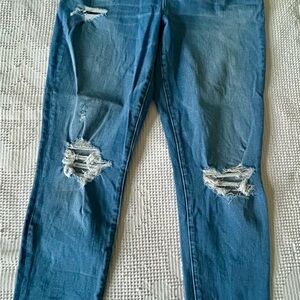 American Eagle Outfitters Ripped Blue Skinny Jeans